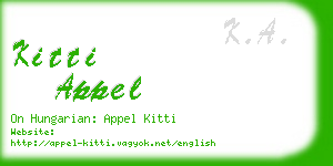 kitti appel business card